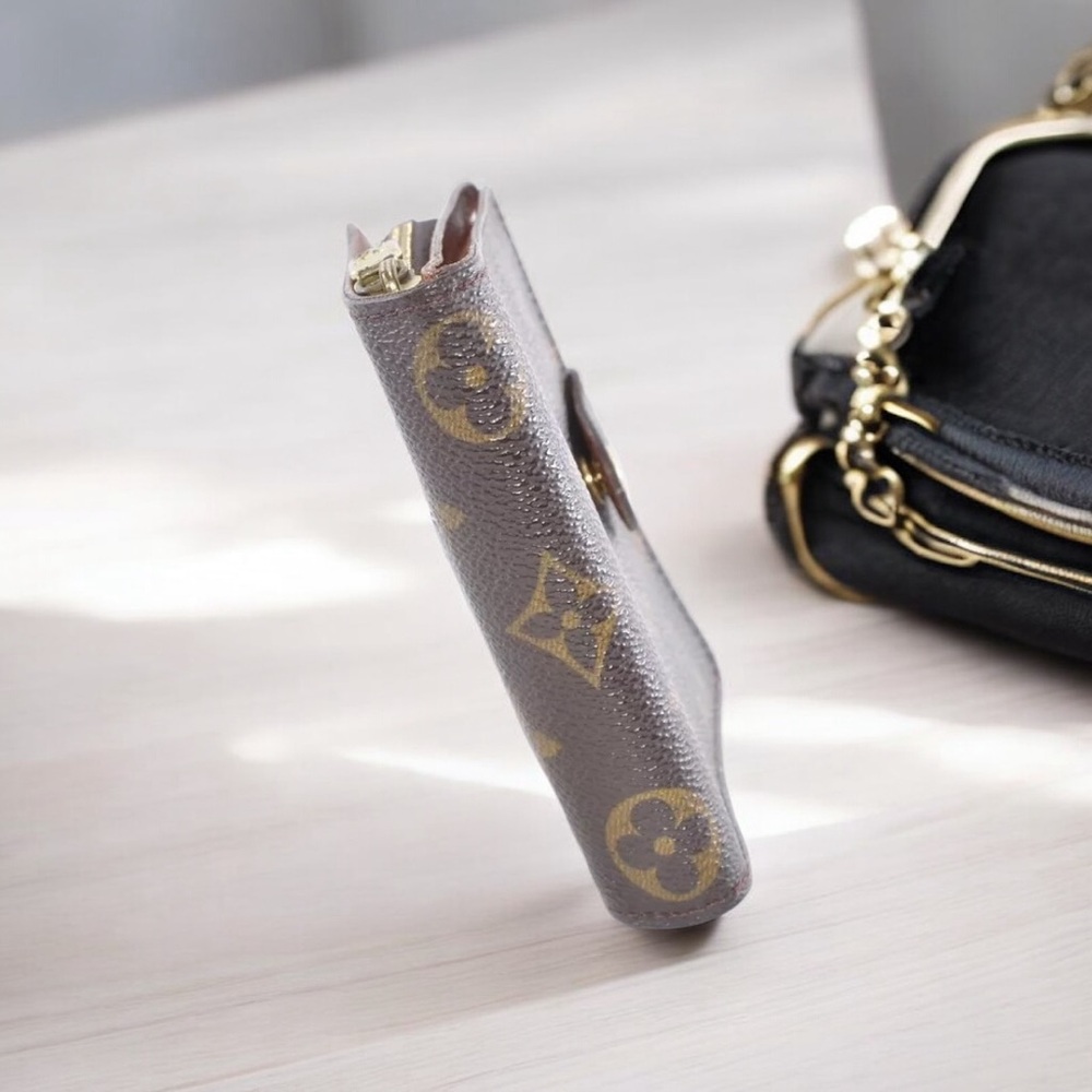 Louis Vuitton LV Monogram Bi-Fold Wallet Leather PVC Brown Used Auth 8B12330 - Picture 6 of 12